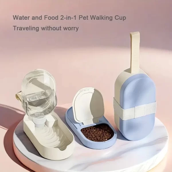 Portable Pet Water Bottle with Food Storage - Leak-Proof Design for Dogs, Cats & Small Pets - Ideal for Hiking, Camping & Outdoo - Image 3