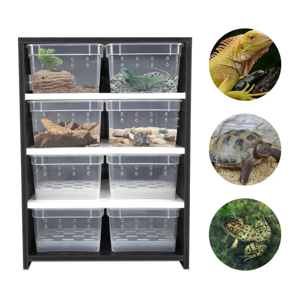 4 Tier Reptile Breeding Tank Cabinet with Insect/Turtle Cage Pet Feeding Box - Image 4