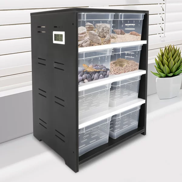 4 Tier Reptile Breeding Tank Cabinet with Insect/Turtle Cage Pet Feeding Box - Image 2