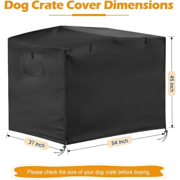 Dog Crate Cover, 54in Heavy Duty 420D Pet Kennel Cover Sunshade, Universal Fit for Wire Dog Cages(Black)