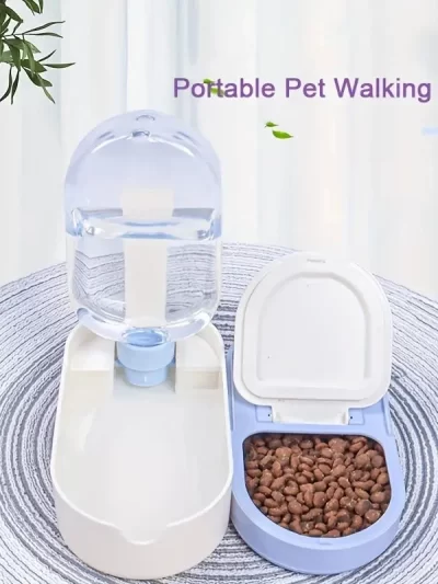 Portable Pet Water Bottle with Food Storage - Leak-Proof Design for Dogs, Cats & Small Pets - Ideal for Hiking, Camping & Outdoo