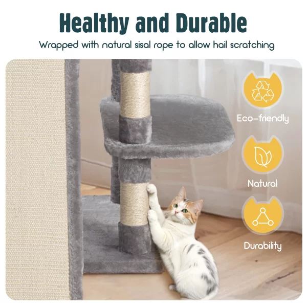 68-Inch Multi-Level Cat Tree Tower for Large Cats/Cat Condo/Cozy Plush Cat Perches/Sisal Scratching Posts/Baskets - Image 3