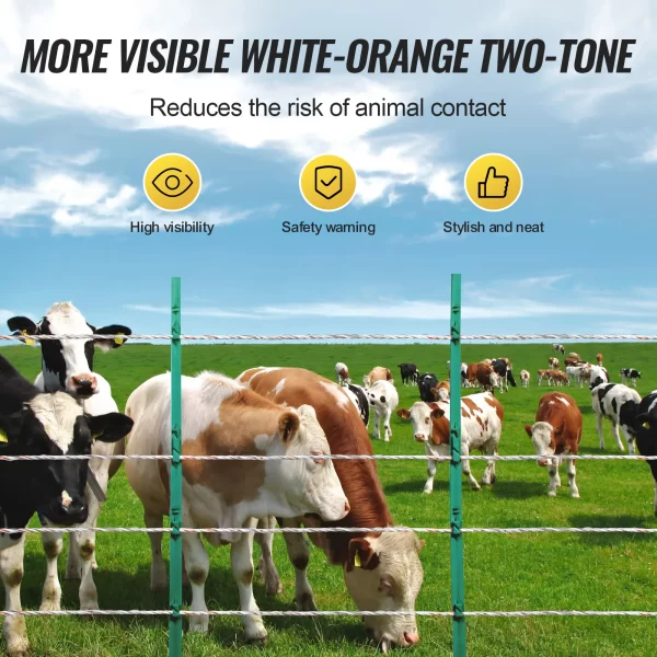 VEVOR Electric Fence Wire 2625Ft Portable Polywire Metal Strands for Reliable Conductivity Fencing Rope Line for Horse Livestock - Image 6