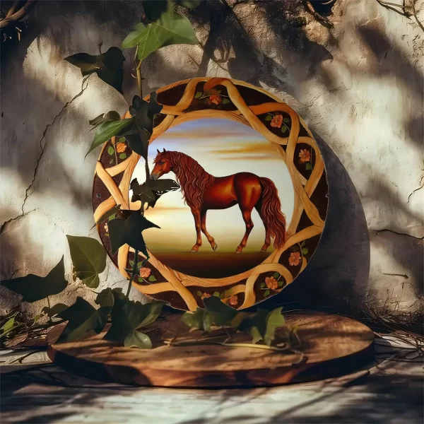 7.8" Iron Wall Decor Plaque with Horse Design - High-Definition 2D Print, Durable, Ideal for Home, Garden, Porch Decoration - Image 3