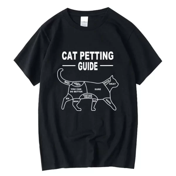 High Quality Cotton Short Sleeve Space Funny Cat Print Cool Exclusive Cat Graphic Men Unisex Tee Shirt