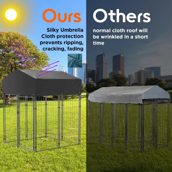 Oversize Dog, Pet Run Enclosure, Playpen with Roof, for Outdoor Pet Kennel, High Fence - Image 6