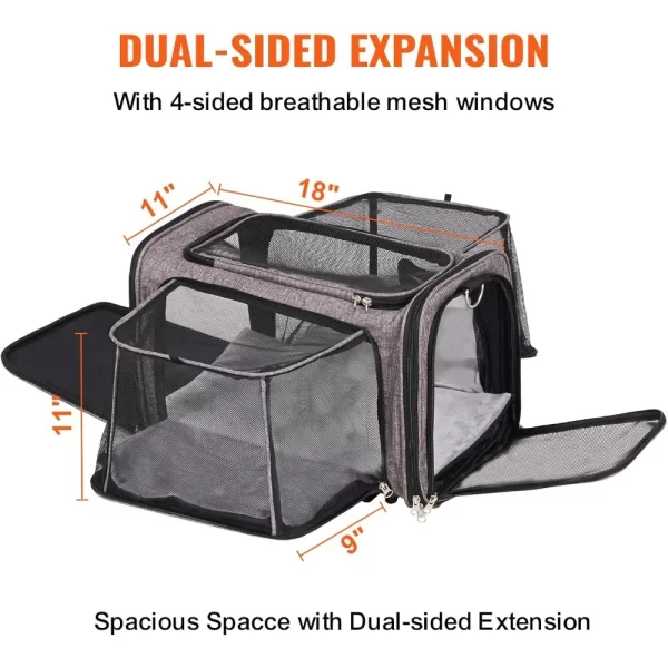 Airline Approved Pet Carrier with Wheels, Expandable Rolling Cat Dog Carrier for Medium Dogs and Cats Under 25LBS, Pet Travel - Image 3