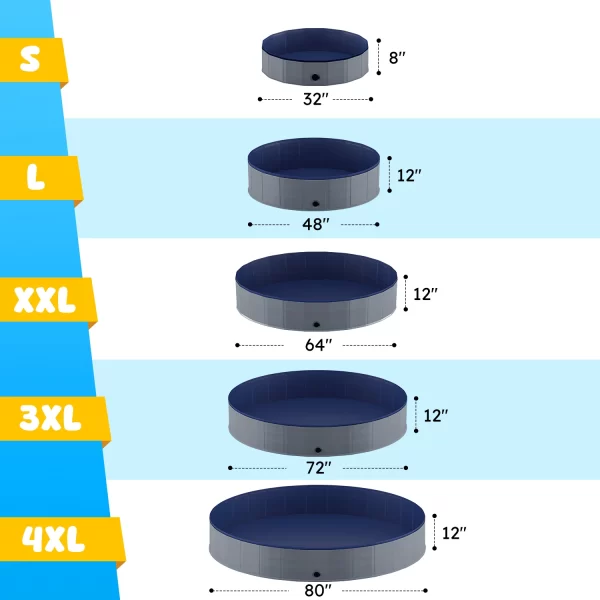 Portable Dog Pool, Foldable Pet Swimming Tub, Anti-Slip Collapsible Pet Bathtub, Hard Plastic Bath Pool for Pets Dogs and Cats - Image 2