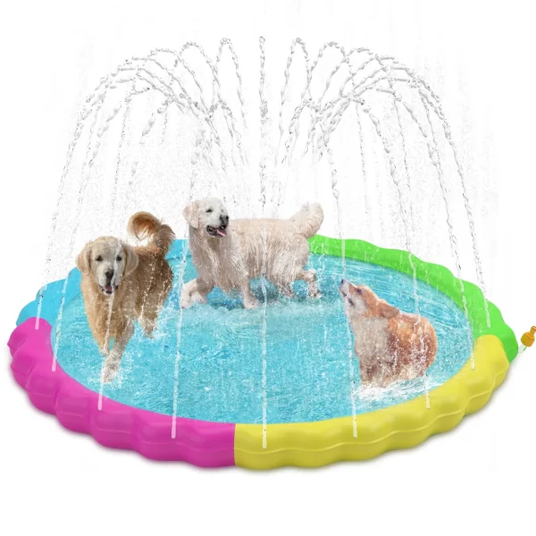 Splash Pad for Dogs, Non-Slip Splash Pad for Pets Summer Outdoor Water Toys, Sprinkler Pool for Dogs Outdoor Play - Image 2