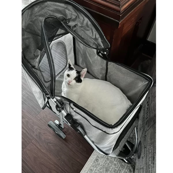 Wedyvko Portable pet trolleys 3 Wheels Pet Strollers Outdoor Travel Carrier Cat Dog Cart Strollers - Image 6