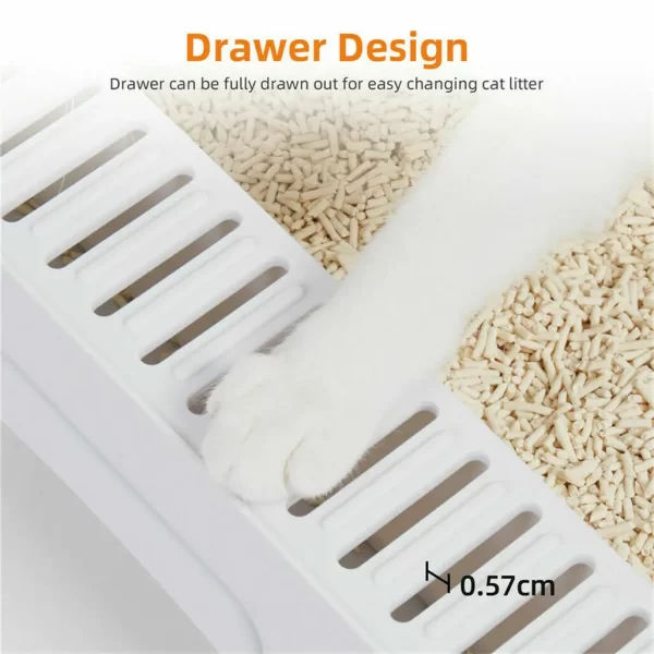 Cat Litter Box with Scoop and Tray Sifting Enclosed Foldable Kitten Toilet Detachable Poop Top Front Entry Pet Supplies - Image 6