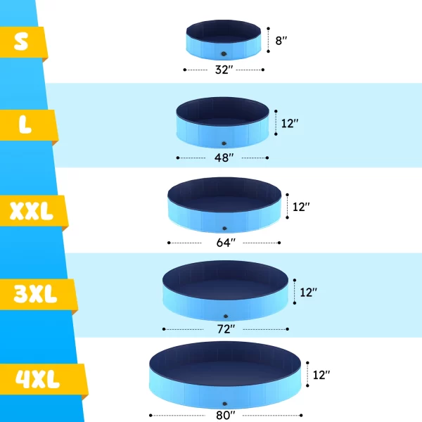 Portable Dog Pool, Foldable Pet Swimming Tub, Anti-Slip Collapsible Pet Bathtub, Hard Plastic Bath Pool for Pets Dogs and Cats - Image 2