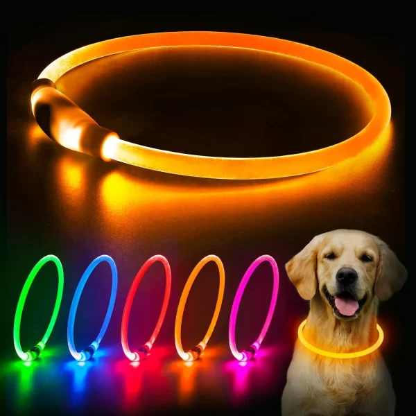HiGuard LED Dog/Cat Collar USB Rechargeable Glowing Collars Lighted Up Safety Necklace Glow in the Dark - Image 10