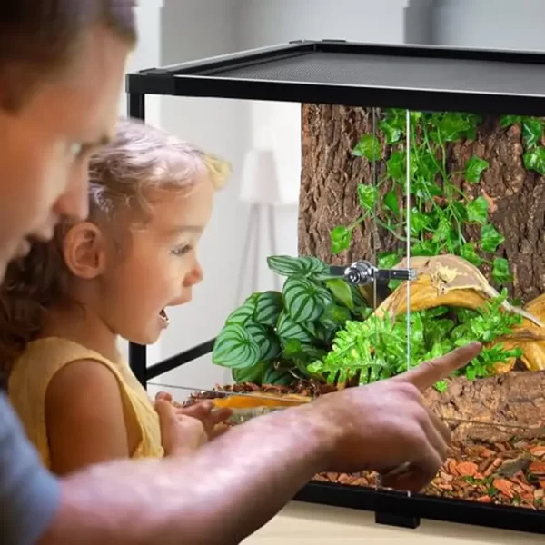 50 Gal Reptile Tank Glass Terrarium 36x18x18 Sliding Door Top Vent Cable Pass Humidify Hole Sturdy Observation Easy Clean - Image 5