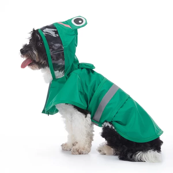 Fashionable Reflective Pet Dog Raincoat Cute Animal Raincoat Pet Hooded Waterproof Jacket Clothes Dog Clothes - Image 3