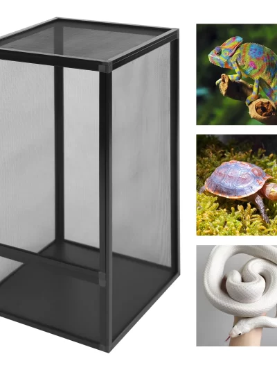 Freestanding Reptile Feeding Box Micro Habitat Terrarium Enclosure for chameleons, lizards, insects, snakes