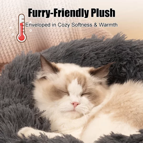 Fluffy Pets Dogs Beds Large Round Dog Bed Super Warm Soft Cat Bed Plush Cat Nest Winter - Image 3