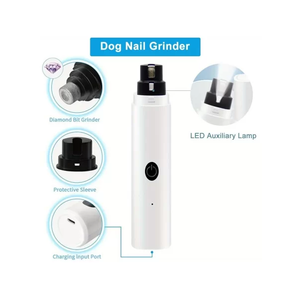 Dog Nail Grinder - Dog Nail Grinder with 3 Grinding Ports - Silent Rechargeable Electric Nail Trimmer for Small to Large Dogs - Image 3