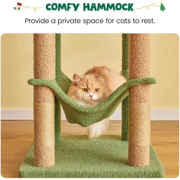 Cat Tree 63.8 Inches High, Multi-Level Cat Tower with Sisal-Covered Scratching Posts, Padded Platform - Image 4