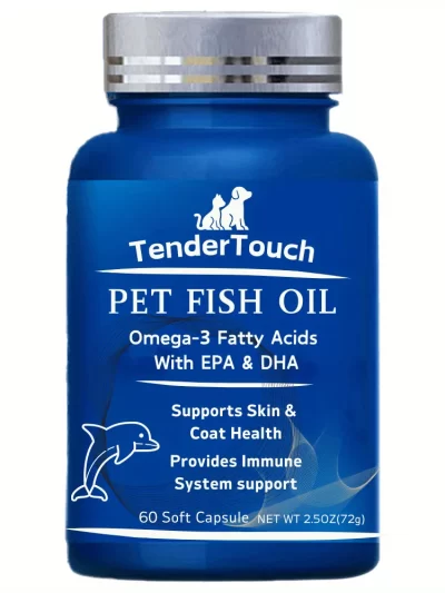 60 Capsules Amazing Omega 3 Fish Oil for Dogs and Cats - Omega 3 for Dogs and Cats Shedding and Skin Health For Dog Dry Skin