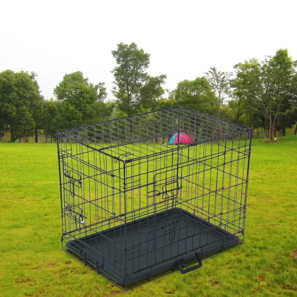 24" Pet Kennel Cat Dog Folding Steel Crate Animal Playpen Wire Metal - Image 3