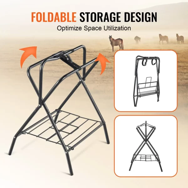 Folding Saddle Rack Portable Freestanding Horse Saddle Stand holds 132 LBS - Image 5