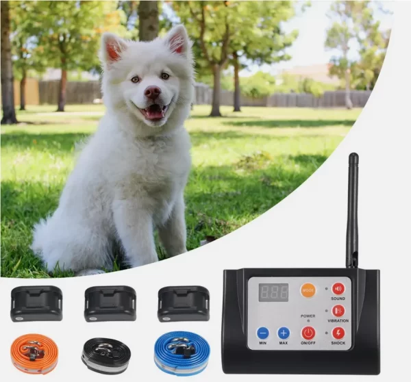 Wireless Dog Fence Electric Pet Containment System Shock Collars For 3 Dogs Adjustable Range - Image 6