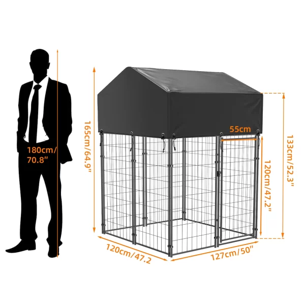 Oversize Dog, Pet Run Enclosure, Playpen with Roof, for Outdoor Pet Kennel, High Fence - Image 6