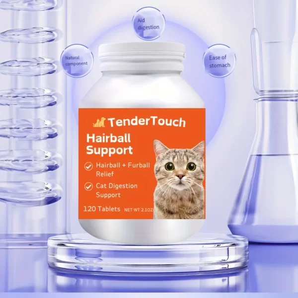 Hairball - 200 Tablets- Hairball Aid Supplement for Cats & Vitamins for Hairball Control and Digestive Support - Image 2