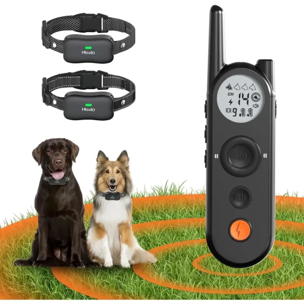 Wireless Dog Fence & Training Collar for 2 Dogs, 3500FT Adjustable Fence & 6100FT Remote Collar, IPX7 Waterproof
