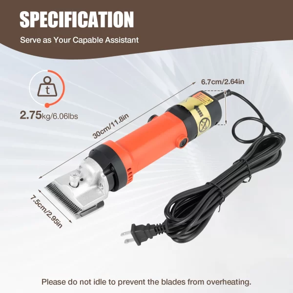 350W Electric Horse Sheep Animal Hair Clipper Shearing Trimmer Shaver 6-Speed Pet Grooming Fur Shear Cutter - Image 5