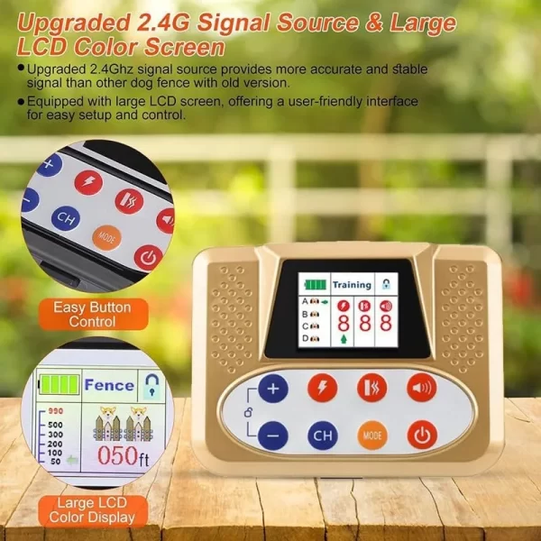 Wireless Dog Fence, Electric Dog Fence & Remote Training Collar,Vibration&Shock,IP65 Waterproof Collar for Large and Medium Dogs - Image 3