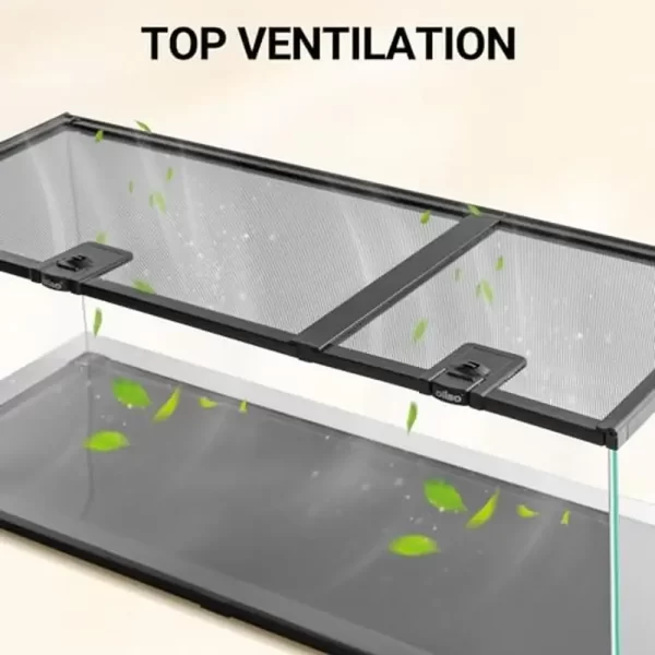 Reptile Terrarium 30x12x12 Glass Tank Top Feeding Dual Sliding Door Vent Easy Clean Kit Snake Lizard Bearded Dragon Hedgehog - Image 5