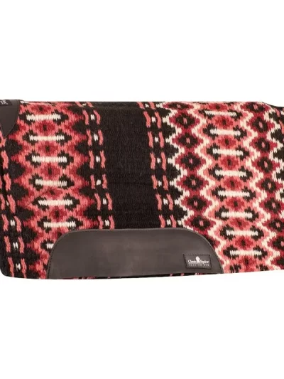 Classic Equine 32x34 SensorFlex Wool Top 3/4in Saddle Pad Black/Rose 32X34