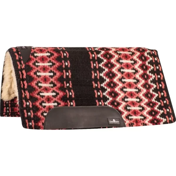 Classic Equine 32x34 SensorFlex Wool Top 3/4in Saddle Pad Black/Rose 32X34