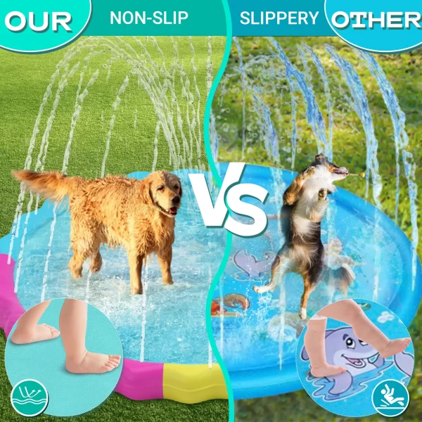 Splash Pad for Dogs, Non-Slip Splash Pad for Pets Summer Outdoor Water Toys, Sprinkler Pool for Dogs Outdoor Play - Image 3