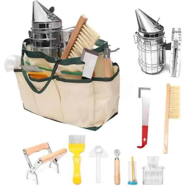 Popular.Come with Organizer Tote Beekeeping Tools kit for Beginner Starter kit Durable bee Supplies All-in Gift Set 10 Pcs