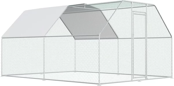 Large Metal Chicken Coops for 20 Chickens  Waterproof and Anti-UV Chicken Pens Outdoor with Top Silver(13' L × 9.8' W × 6.8' H) - Image 4