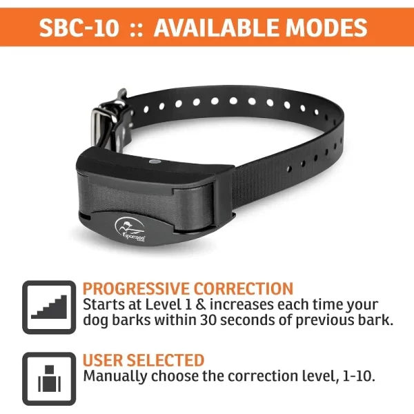 SportDOG Brand NoBark 10 Collar, Dog Bark Collars, Rechargeable, Programmable Bark Collar, Silent Partner Technology, (Black) - Image 2