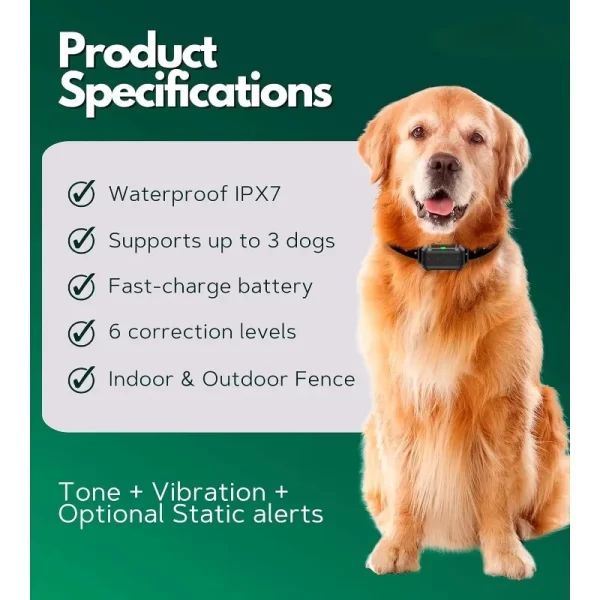 Wireless Dog Fence & High Precision Wireless Containment System for Up to 1 Acre, Real-Time Distance Monitoring - Image 4
