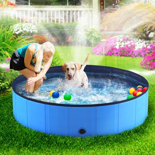 Portable Dog Pool, Foldable Pet Swimming Tub, Anti-Slip Collapsible Pet Bathtub, Hard Plastic Bath Pool for Pets Dogs and Cats - Image 5
