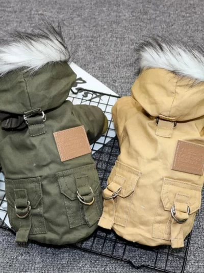 Pet Dog Jacket With Harness Winter Heavy Hiking Coat Dog Warm Hoodie Vest Windproof Outdoor Jacket For Small Medium Large Dog