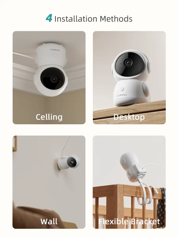 ZUMIMALL Wired security Camera, 5G/2.4G WiFi Baby/Pet Monitor with Camera and Audio,One-Click Call, Auto Tracking, Cry/PIR/AI - Image 6