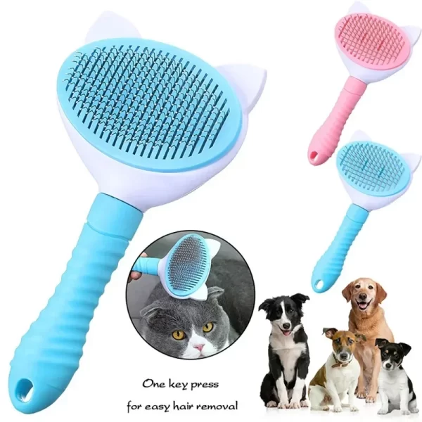 Pet Comb Cleaning High Quality Self cleaning Brush Professional Grooming brush for Dogs and Cats