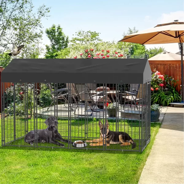 Oversize Dog, Pet Run Enclosure, Playpen with Roof, for Outdoor Pet Kennel, High Fence - Image 2