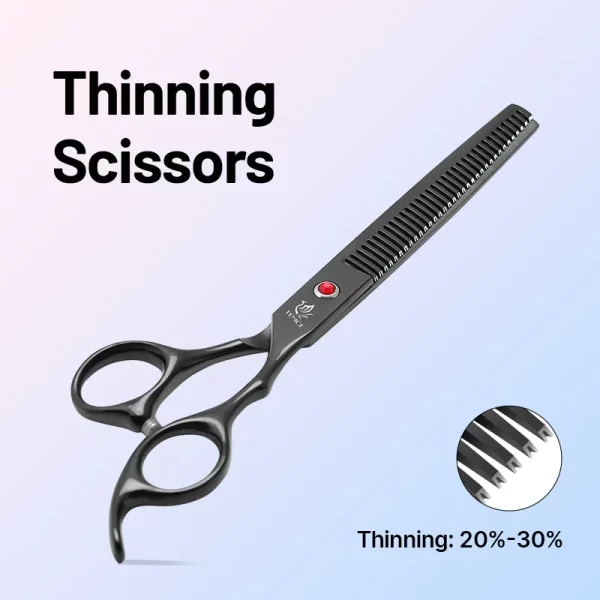 Fenice Classical Model 9cr steel 6.5/7.0 Inch rainbow & black dog grooming scissors shears - Image 12