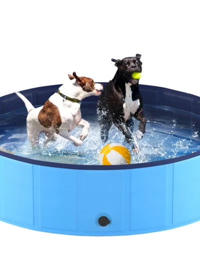 Portable Dog Pool, Foldable Pet Swimming Tub, Anti-Slip Collapsible Pet Bathtub, Hard Plastic Bath Pool for Pets Dogs and Cats
