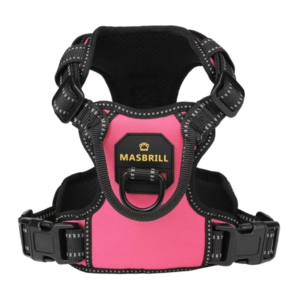 MASBRILL Dog Harness No Pull Nylon Adjustable Reflective Dog Vest Harness 2 Metal Leash Hooks Easy Control Handle Walking - Image 11