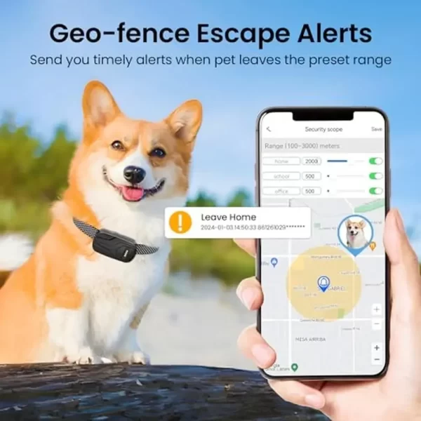 GPS Tracker Health Monitoring Wireless Fence 2 in 1 Pet Tracking Smart Collar Unlimited Range Real-Time Tracker - Image 3