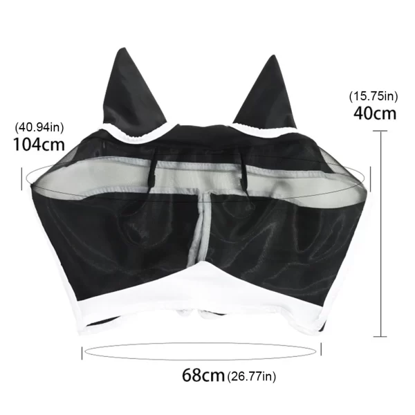 Horse Fly Masks Breathable Horse Head Cover Anti-Mosquito Horse Summer Eye Shield Adjustable Outdoor Riding Equestrian Equipment - Image 10